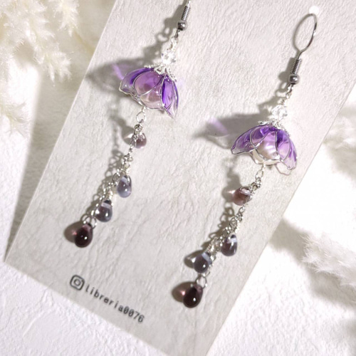 ディップアート＊花くらげ＊クラゲのピアス/イヤリング