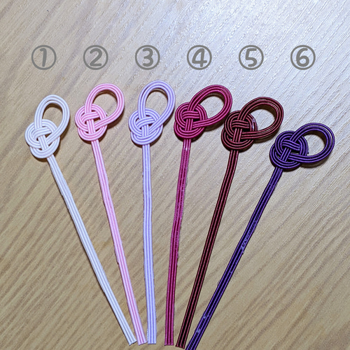 水引栞 ピンク〜紫系 ☆ピンク、レッド、パープル しおり