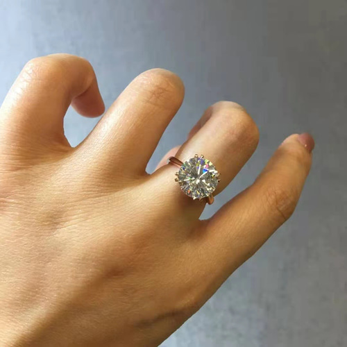 豪華仕様】輝くモアサナイト ダイヤリングK18ホワイトゴールド