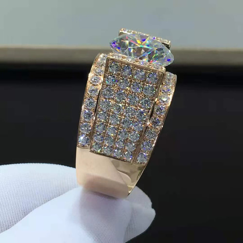 MR18／ 13号 5ct 5カラット 11㎜ モアサナイト リング 925 newデザイン】5カラット モアサナイト ダイヤ リング K18WG 指輪
