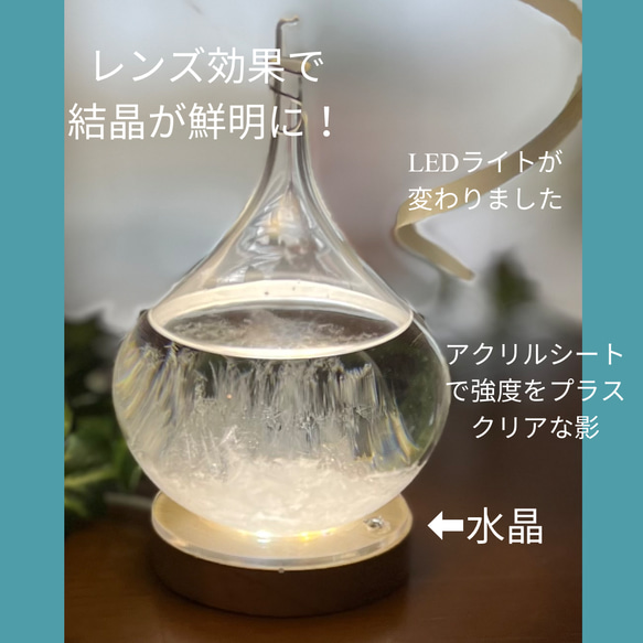 ◆森林浴◆結晶/ヒノキが描くストームグラスの雫ライト 6枚目の画像