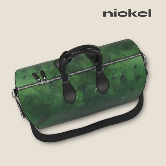 《訂單製作》行李袋，正反兩面相同圖案，綠霧L號 第15張的照片
