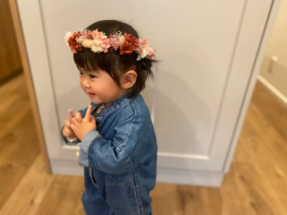 flower crown ローズ×ピンク 3枚目の画像