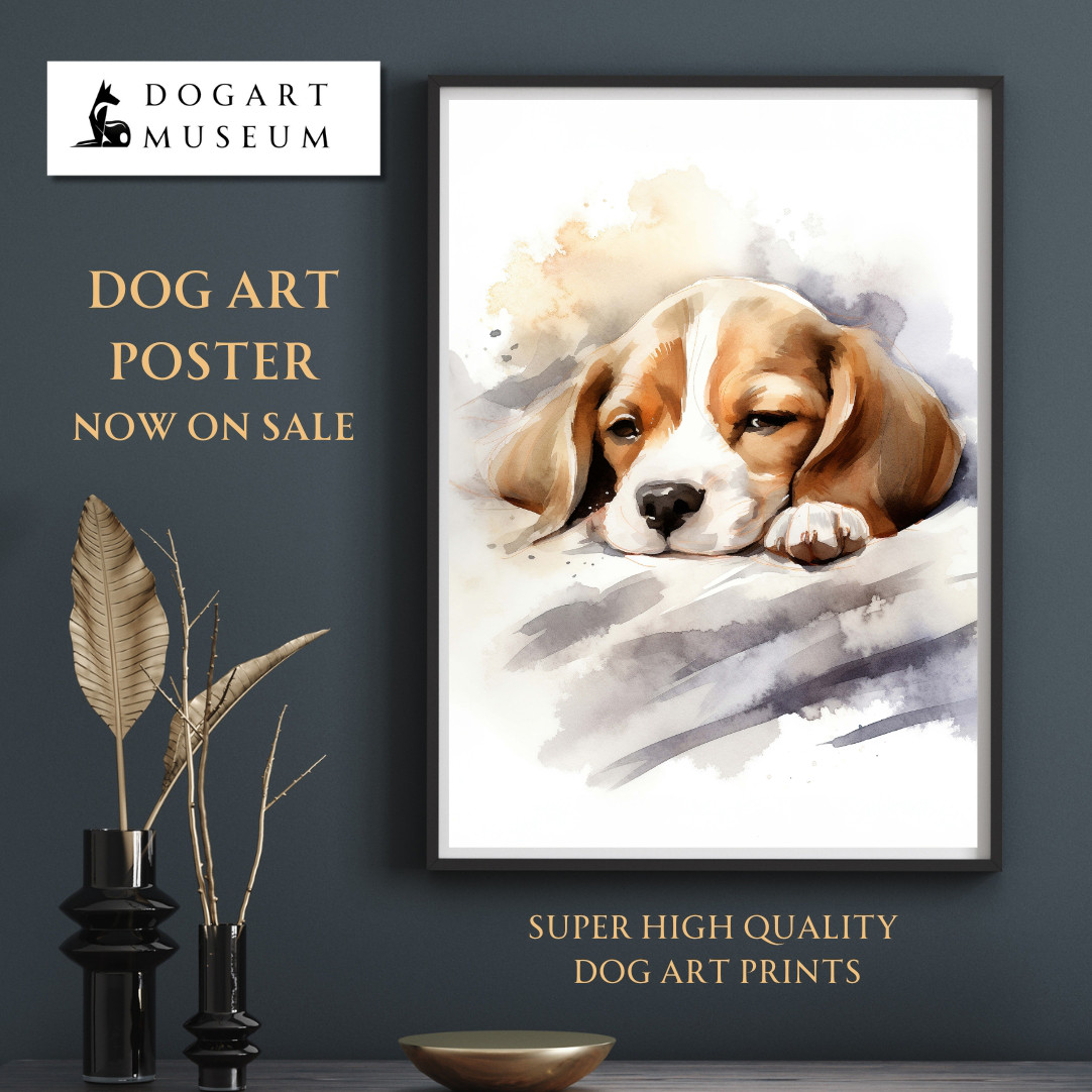 油絵　専用 花冠のかわいいビーグル犬