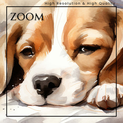 【夢心地 - ビーグル犬の子犬 No.2】風水画 アートポスター 犬の絵 犬の絵画 犬のイラスト 3枚目の画像