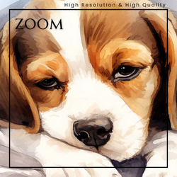 【夢心地 - ビーグル犬の子犬 No.4】風水画 アートポスター 犬の絵 犬の絵画 犬のイラスト 3枚目の画像