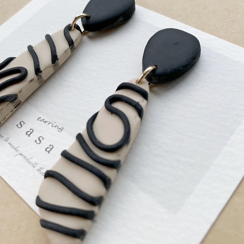 No.1253 ポリマークレイ④ ピアス 作り方 後半】ポリマークレイで作る年輪ピアス 後半 Let's make a pair