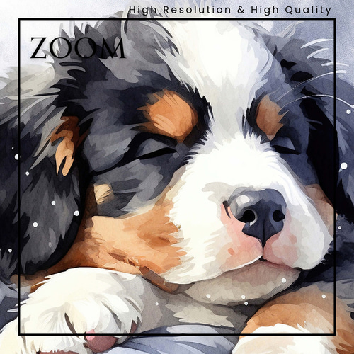 夢心地 - バーニーズマウンテン犬の子犬 No.3】風水画 アートポスター