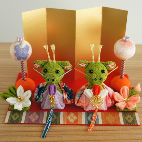 つまみ細工 ちりめん たつ 辰 ひなまつり 桃の節句 ひな人形・雛飾り