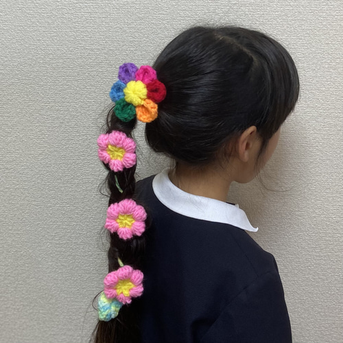 運動会で目立つ！【なないろのはな】ヘアゴム ヘアゴム ai.lu.ri（あ