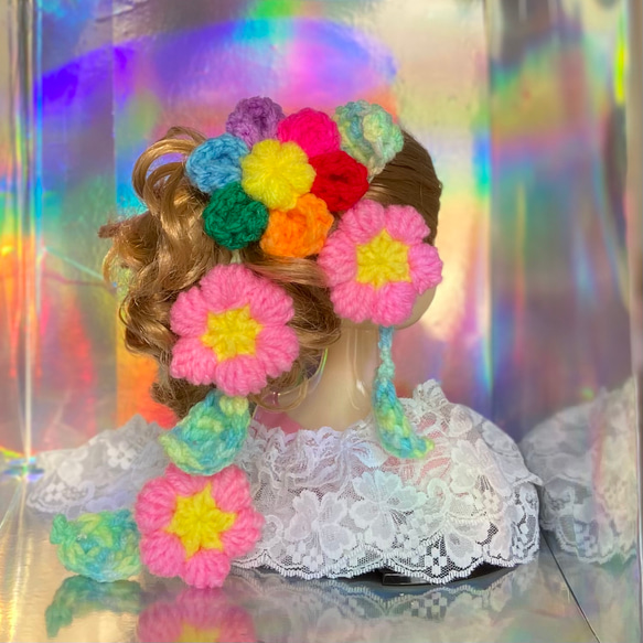 運動会で目立つ！【なないろのはな】ヘアゴム ヘアゴム ai.lu.ri（あ