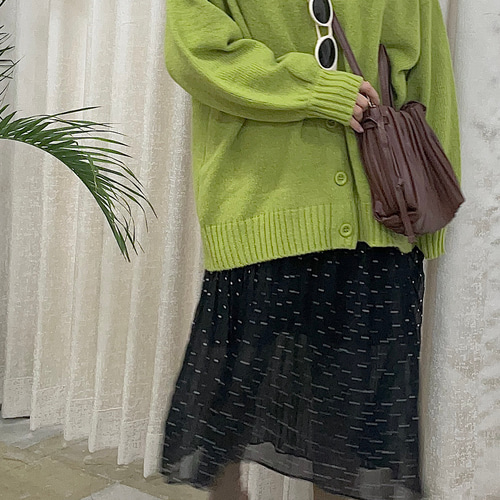 Oversized Knit Cardigan（pistachio green） ニットカーディガン