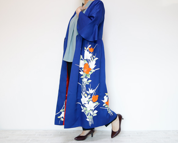 KIMONO Wrapped Dress'n Coat -着物を使った2Wayドレスコート　1点ものです！ 7枚目の画像