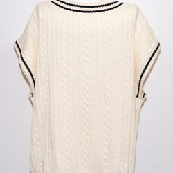Oversized Tilden Knit Vest (off white) ニットベスト ホワイト 白 10枚目の画像