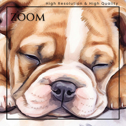 【夢心地 - ブルドッグ犬の子犬 No.4】風水画 アートポスター 犬の絵 犬の絵画 犬のイラスト 3枚目の画像