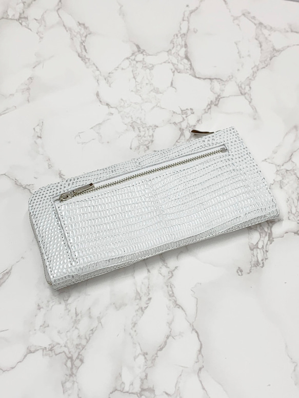 日本製　上質　リザード　薄型　長財布　ロングウォレット　財布　トカゲ革　L型ファスナー　エキゾチックレザー　 1枚目の画像