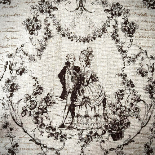 ♡セール♡ コットンリネン ロココ調 貴婦人柄 ベージュ クッション