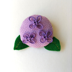 紫陽花　和風ブローチ　薄紫 1枚目の画像