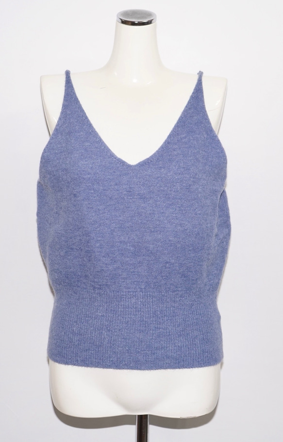 Knit Camisole Bustier (light blue) ビスチェ パープル 紫 カジュアル 7枚目の画像