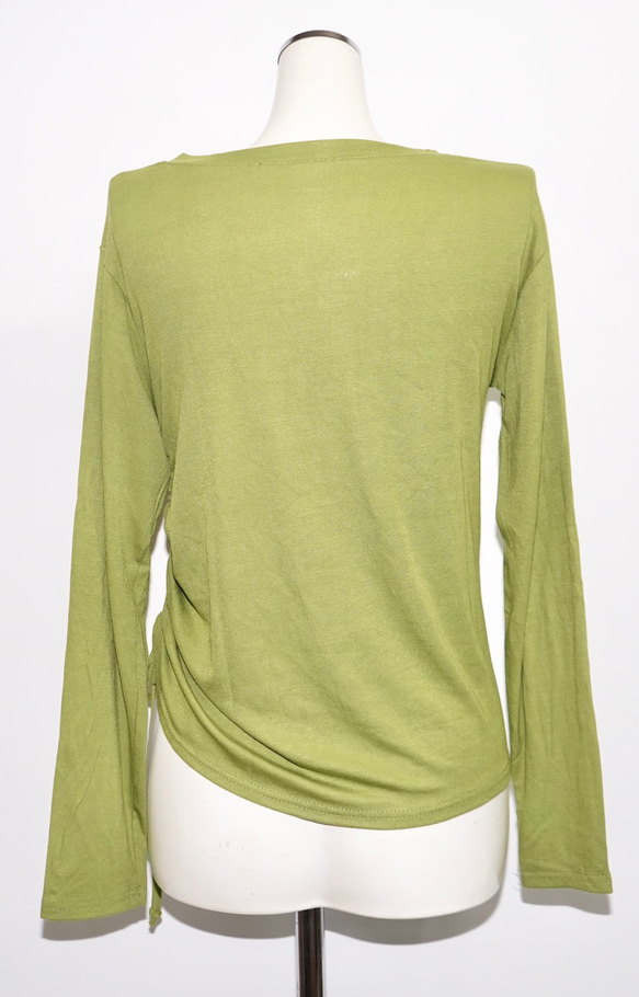 String Design Long Sleeve Tops (light green) 長袖Tシャツ グリーン 緑 10枚目の画像