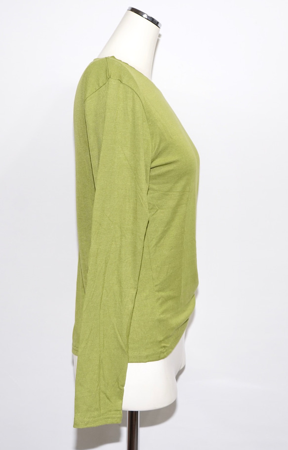 String Design Long Sleeve Tops (light green) 長袖Tシャツ グリーン 緑 11枚目の画像
