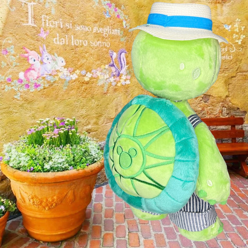 紺のストライプのサロペット オルメル ぬいぐるみ handmade まみぃ 