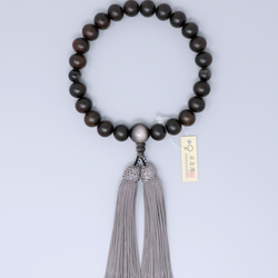 縞黒檀　銀曜石　数珠　念珠　腕輪　ブレスレット　京都　JUA133 6枚目の画像