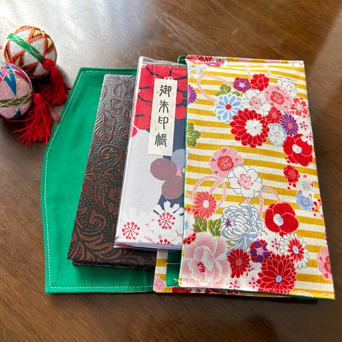 新発売の 送料無料】御朱印帳袋 御朱印帳入れ 和柄 2冊持ち ポケット付き 印鑑ケース・印箱