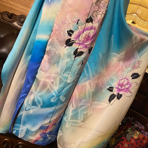 和洋折衷 着物 リメイク ワンピース ドレス 洗える 化繊 名古屋