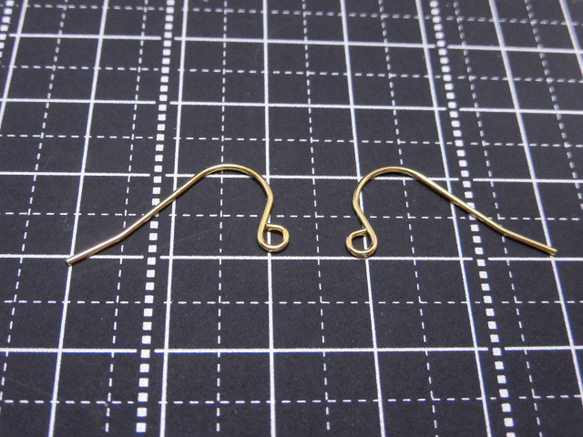 [手術不鏽鋼] 1 對耳環硬件，金色，防過敏，無鎳 第3張的照片