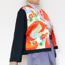 KIMONO CREW NECK Jacket -upcycled from Vintage Kimono 第1張的照片