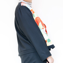 KIMONO CREW NECK JACKET  -ヴィンテージ着物を使ったクルーネックジャケット １点物です！ 5枚目の画像