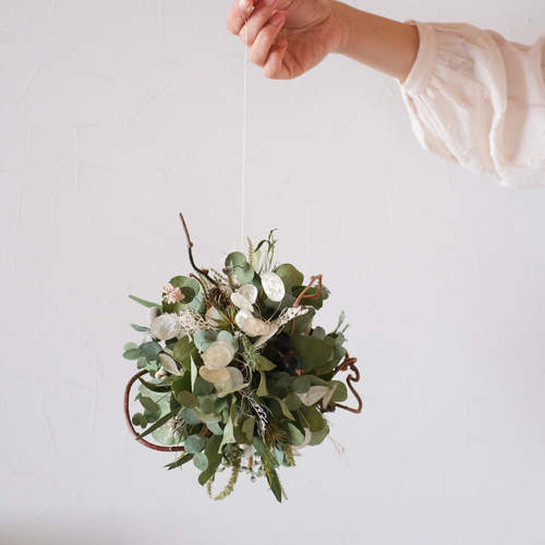 シンプルグリーンのフライングボール＊ユーカリ＊グリーン