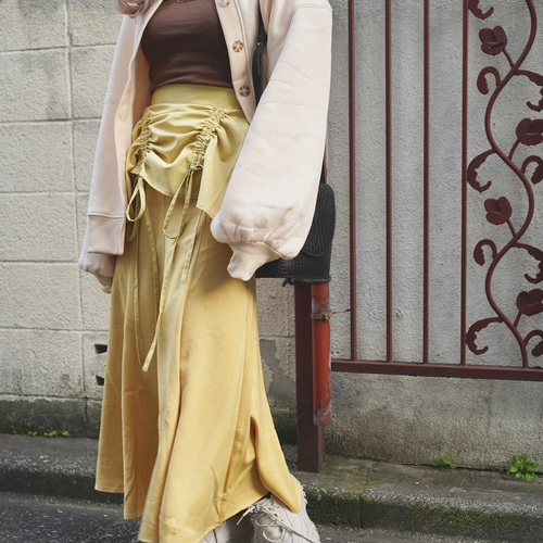 Ribbon String Mermaid Long Skirt (yellow) ロングスカート イエロー
