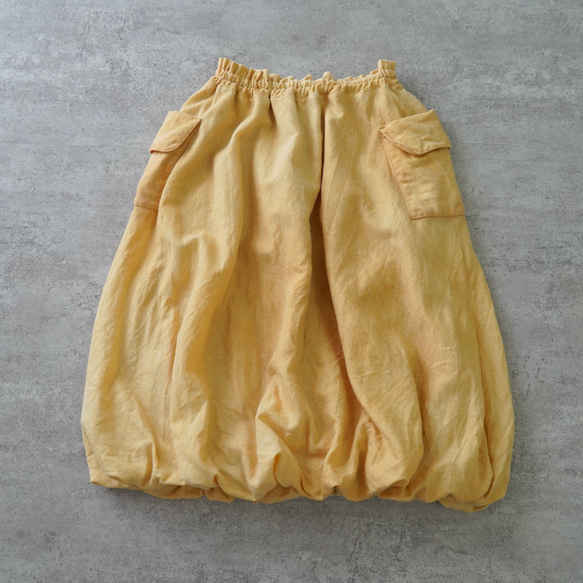 バルーンウールスカート/ライトオレンジ/遠州織物 2枚目の画像