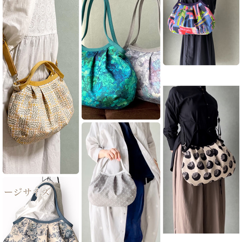 コロンと可愛いショルダーグラニーバッグ ボタニカルサークル刺繍