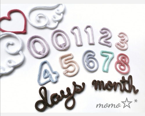 ウールレター マンスリーフォト 数字二本線ﾃﾞｻﾞｲﾝ 作品例 momo☆* 雑貨