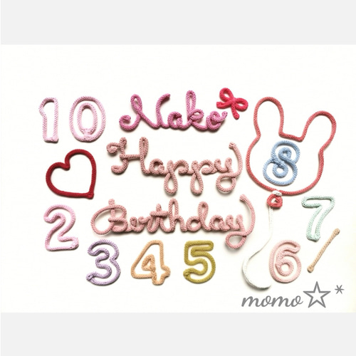 ウールレター マンスリーフォト 数字二本線ﾃﾞｻﾞｲﾝ 作品例 momo☆* 雑貨