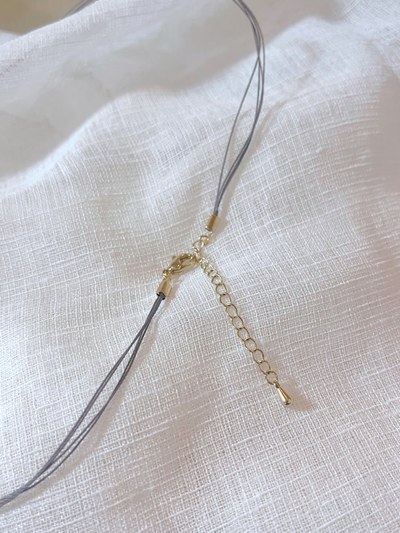 限定　ハートの天然石macramé necklace 4枚目の画像