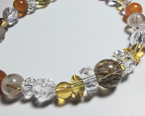 ＊くまこ❤︎様おまとめ11/10＊アメトリン六芒星　水晶カット　ブレスレット さりげなく☆お金にまつわる最強ブレスレット】 六芒星シトリン