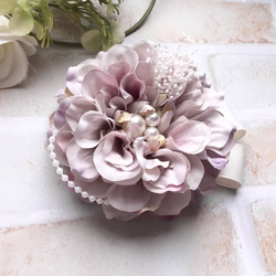 【送料無料】ダリアコサージュ　親子コーデ　lavender princess white set 4枚目の画像