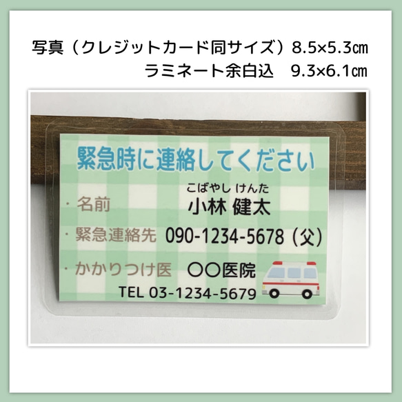 ヘルプカード　オリジナルヘルプカード　ヘルプマークの補助　緊急連絡カード　乗り物シリーズ 3枚目の画像