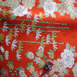７５５１　花柄の着物で作った和風財布・ポーチ＃送料無料 8枚目の画像