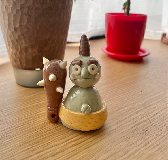 焼き物人形☆節分 緑おに その他置物 さくら工房 通販 17128806