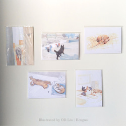 ○猫は家で何をしている｜イラストポストカード（1パック） 日常ポストカードのイラスト作成 2枚目の画像