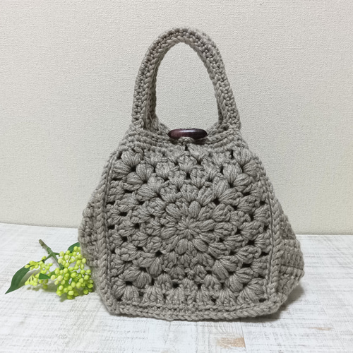⚠️残りわずか⚠️ドットグレー グラニーバッグ ハンドメイド