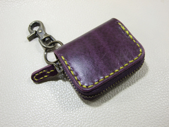 ミニファスナーコインケース　ルガトショルダー紫×黄色 3枚目の画像