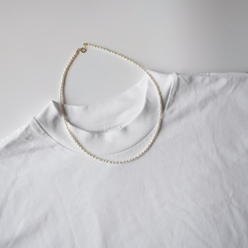 ライスベビー淡水パール ネックレス 小粒 シンプル 重ね付け 普段使い