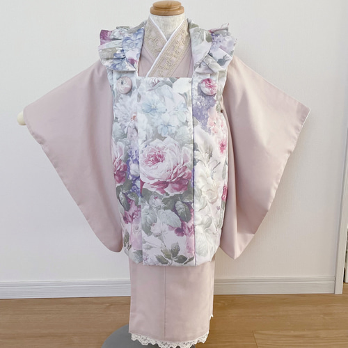 SALE七五三着物 ハンドメイド着物 3歳着物 753着物 被布 子供服