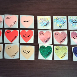 【全て手描き！】キラキラハートシール　たっぷり90枚！ 2枚目の画像